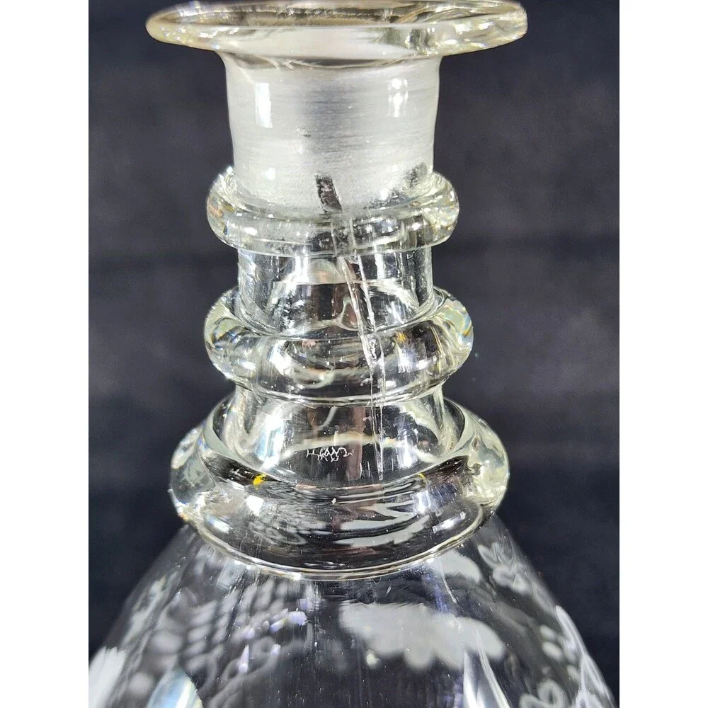 Antique (19th Cent.) Soda Glass Decanter ~Fancy Pinnacle Stopper, Bohemia c.1860